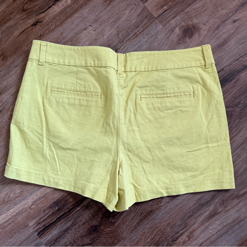 New LOFT Bright Yellow Linen-Blend Shorts